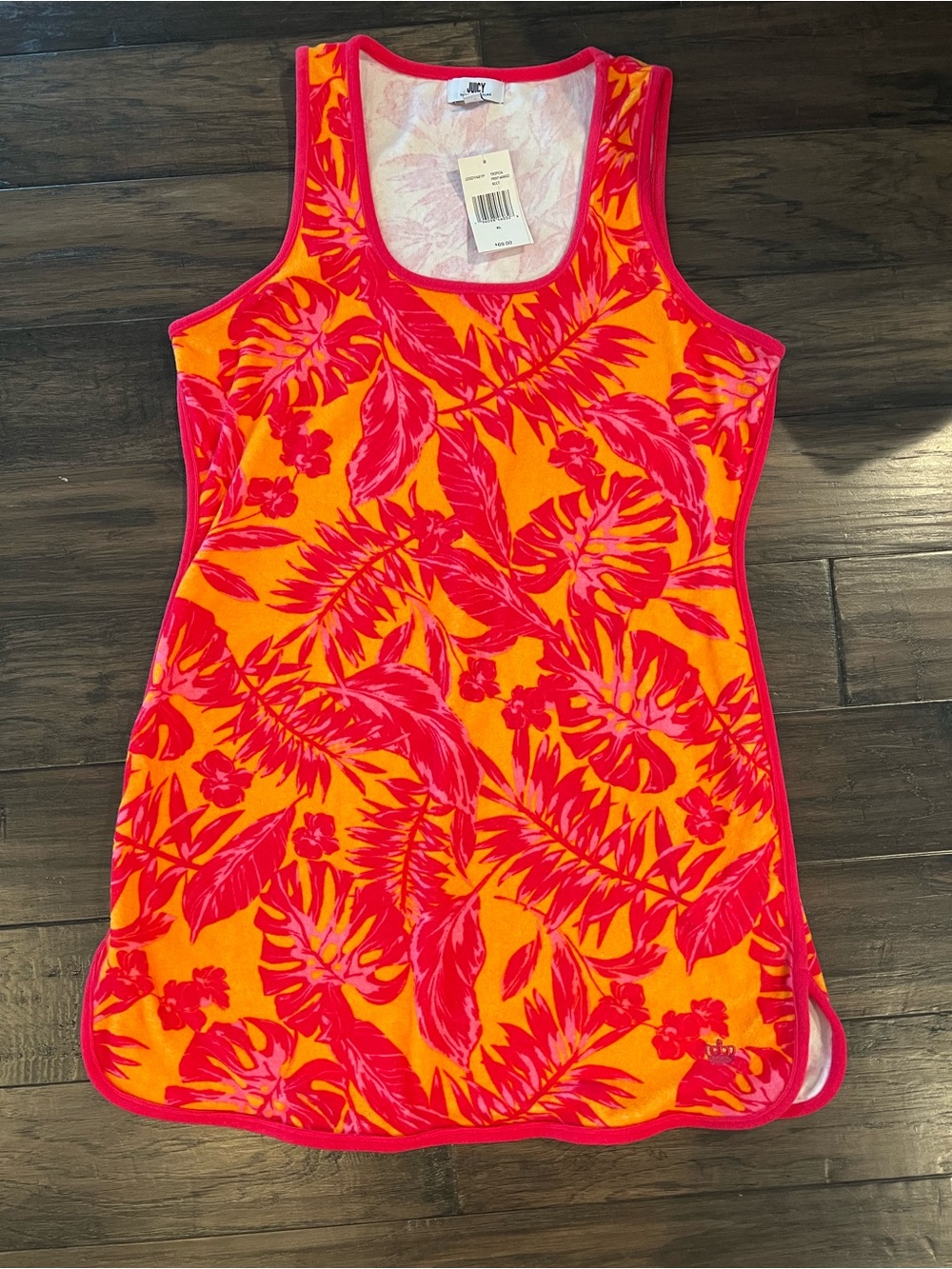 Juicy Couture Orange & Hot Pink Tropical Swim Coverup